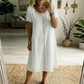 Rochie casual din bumbac și in pentru femei