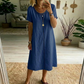 Rochie casual din bumbac și in pentru femei