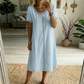 Rochie casual din bumbac și in pentru femei