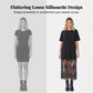 Rochie modernă tip tricou cu aspect stratificat și tiv din dantelă