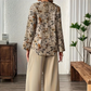 Set de bluză florală și pantaloni largi pentru femei, în 2 piese