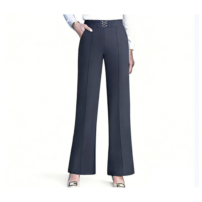 🔥Pantaloni cu croială versatilă🔥Pantaloni cu talie înaltă și croi larg pentru femei💼-11