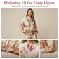 🌷Set elegant compus din jachetă cu imprimeu floral și pantaloni cu croi larg💝😍-3