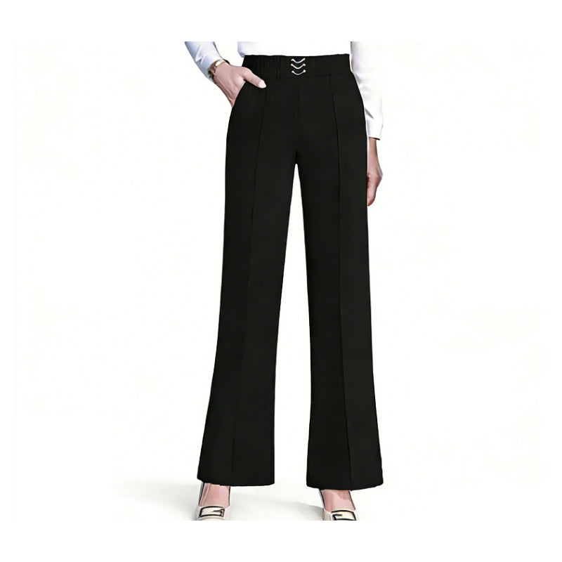 🔥Pantaloni cu croială versatilă🔥Pantaloni cu talie înaltă și croi larg pentru femei💼-11