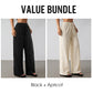 Pantaloni largi cu șnur pentru femei, cu dungi