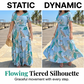 🌿【S-5XL】🍃Rochie maxi vaporoasă pentru femei, cu imprimeu de frunze