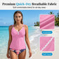 Costum de baie tankini din două piese pentru femei, cu efect de modelare a taliei
