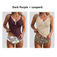 Costum de baie tankini din două piese pentru femei, cu efect de modelare a taliei