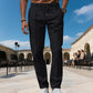 Pantaloni eleganți pentru bărbați, cu croi drept și șnur