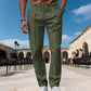 Pantaloni eleganți pentru bărbați, cu croi drept și șnur