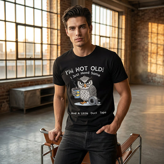 🥳 Bestseller 2026 🦉 Tricou cu imprimeu „Nu sunt bătrân” cu bufniță