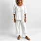 Set de 2 piese casual pentru femei, cu detalii cu ochiuri