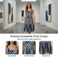 Rochie midi lejeră, cu imprimeu, pentru femei