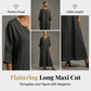Rochie maxi casual pentru femei, cu decolteu în V și croială lejeră