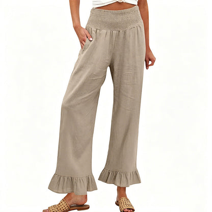 🎉Ofertă specială de Ziua Mamei❤️Pantaloni de lounge cu volane, stil Boho, pentru femei