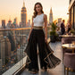 🎉Oferte speciale de sărbători❤️Pantaloni eleganti, cu talie largă și croială lejeră, cu ornamente aurii