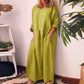Rochie maxi lejeră din bumbac și in, pentru femei
