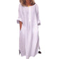 Rochie maxi lejeră din bumbac și in, pentru femei
