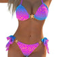 Set de bikini elegant pentru femei, cu imprimeu leopard și decolteu halter