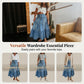 👗 Fustă lungă din denim – talie înaltă, în straturi, croială în A, cu nasturi în față ✨