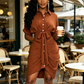Rochie-cămașă casual pentru femei, cu nasturi