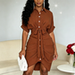 Rochie-cămașă casual pentru femei, cu nasturi