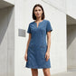 👗 Rochie din denim cu mâneci scurte și decolteu în V pentru femei