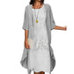 Set de rochie de gală până la genunchi și cardigan pentru femei