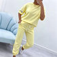 Set de top cu mânecă scurtă și pantaloni pentru femei