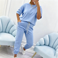 Set de top cu mânecă scurtă și pantaloni pentru femei