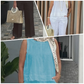 Costum simplu și respirabil pentru femei – bluză fără mâneci cu guler rotund și pantaloni cu croi larg