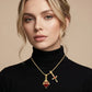 🌹✨ Pandantiv Cruciulită cu Trandafir și Inimă Roșie – Un Cadou Perfect! 💖🎁