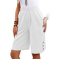 Pantaloni capri casual pentru femei, cu talie elastică și confortabili