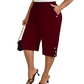 Pantaloni capri casual pentru femei, cu talie elastică și confortabili