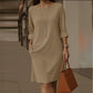 Rochie minimalistă cu mâneci trei sferturi și buzunare