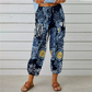 Pantaloni de trening în stil vintage, cu talie înaltă și imprimeu floral