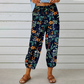 Pantaloni de trening în stil vintage, cu talie înaltă și imprimeu floral