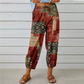 Pantaloni de trening în stil vintage, cu talie înaltă și imprimeu floral