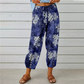 Pantaloni de trening în stil vintage, cu talie înaltă și imprimeu floral