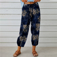 Pantaloni de trening în stil vintage, cu talie înaltă și imprimeu floral