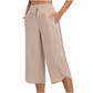 Pantaloni capri largi pentru femei, cu croi larg