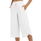 Pantaloni capri largi pentru femei, cu croi larg