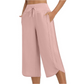 Pantaloni capri largi pentru femei, cu croi larg