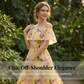 👗 Rochie lungă de vară cu imprimeu floral, cu umerii goi și volane – elegantă, vaporoasă și perfectă pentru zilele însorite 🌸☀️