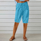 ☀️Pantaloni capri pentru femei, cu cordon la talie