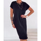 👗Rochie casual pentru femei, cu mânecă scurtă, tip tricou