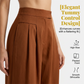 Pantaloni culottes pentru femei, cu talie înaltă, plisați și cu croi larg