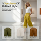 Pantaloni culottes pentru femei, cu talie înaltă, plisați și cu croi larg