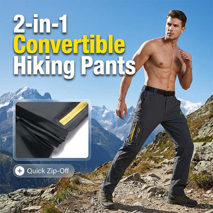 👖Pantaloni de drumeție convertibili 2-în-1 pentru bărbați, cu curea