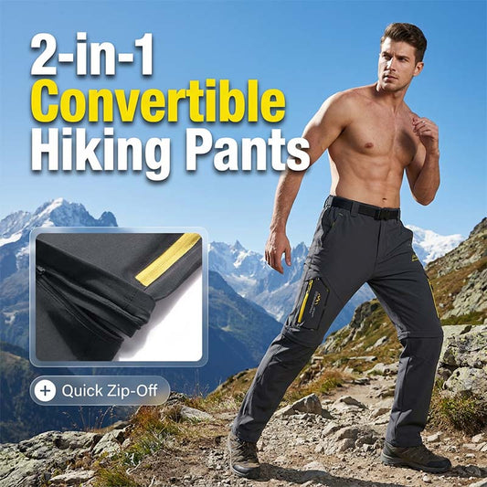 👖Pantaloni de drumeție convertibili 2-în-1 pentru bărbați, cu curea